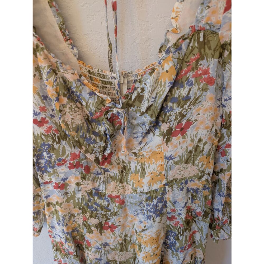 Reformation Floral A Line Feminine Chiffon dress Countryside Cottagecore Sz 6 - Picture 3 of 9